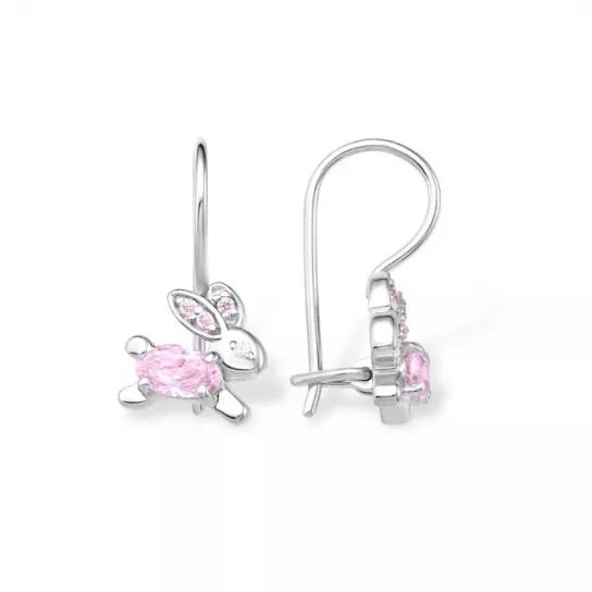 Серебряные серьги 925, детские, с фианитом