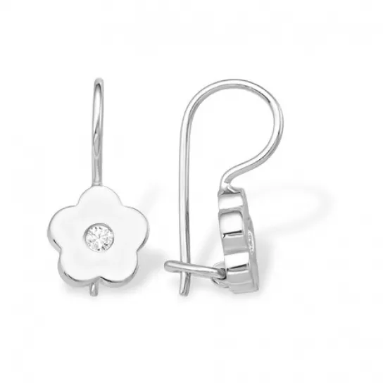 Серьги детские с фианитом из серебра