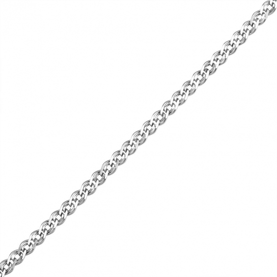 Серебряная цепочка 925 на шею, плетение нонна, длина 40 см, цвет белое серебро