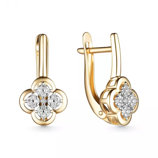 Серьги с бриллиантами из золота