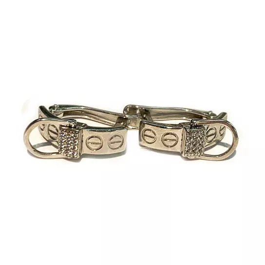 Серебряные серьги 925, женские, с фианитом