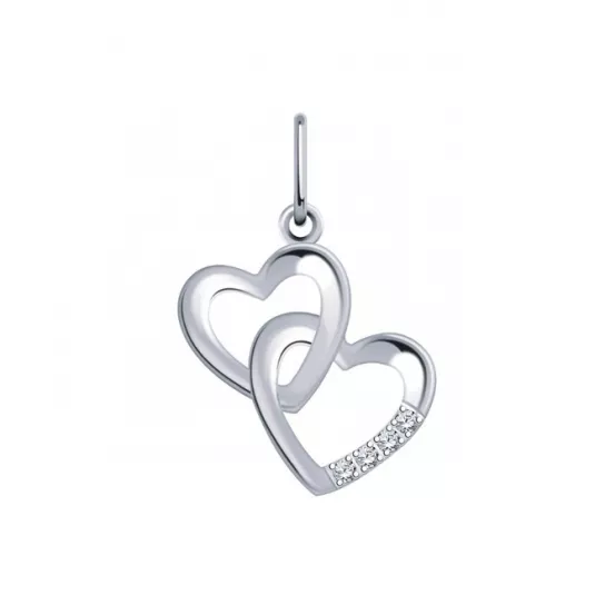 Серебряная подвеска 925, женская, с фианитом