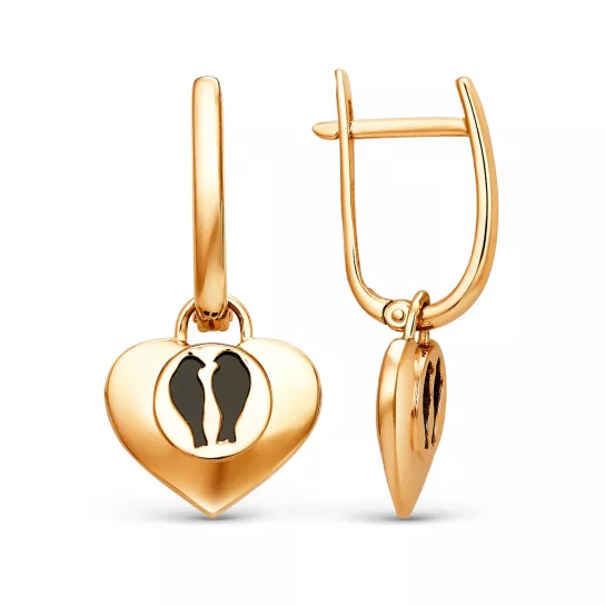 Серьги с ониксом из золота