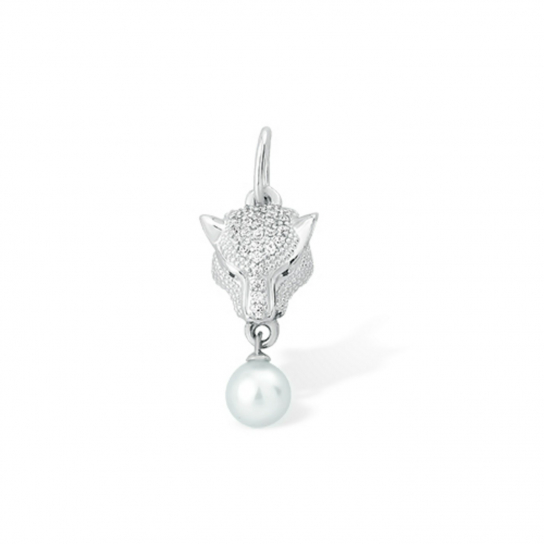 Серебряная подвеска 925, женская, с фианитом и жемчугом