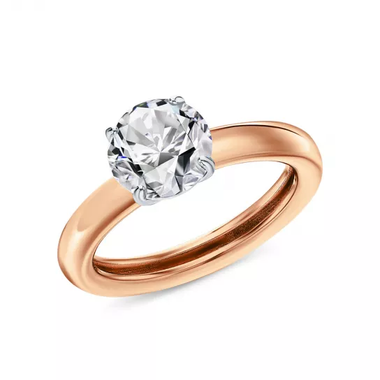 Золотое кольцо 585, женское, с фианитом, размер 20