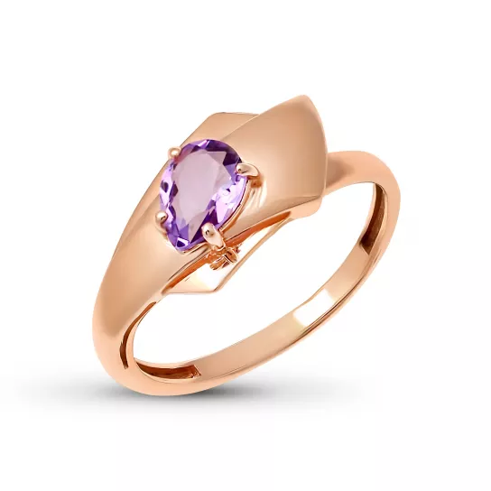 Кольцо с аметистом из золота