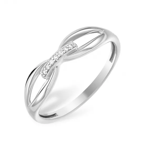 Серебряное кольцо 925, женское, с фианитом, размер 17