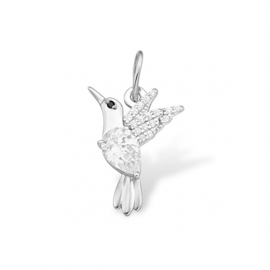 Серебряная подвеска 925, женская, с фианитом