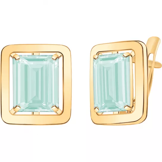 Серьги с кварцем из золота