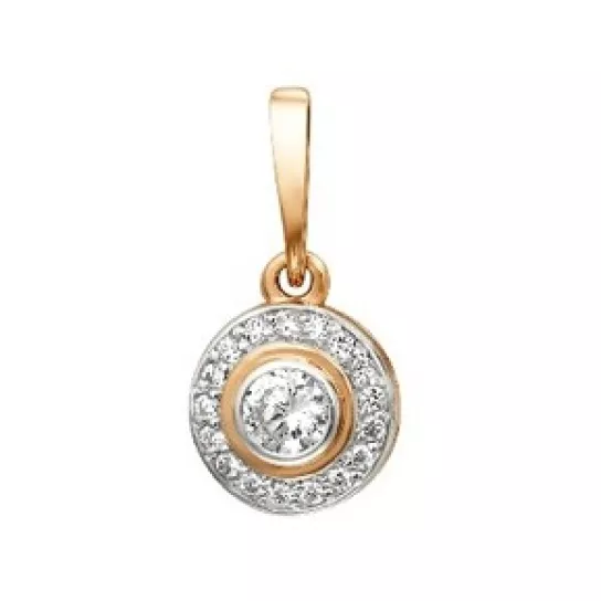 Подвеска с фианитом из золота