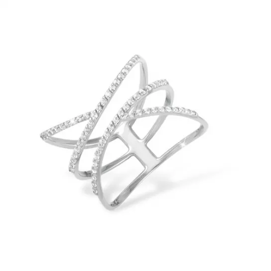 Серебряное кольцо 925, женское, с фианитом, размер 17