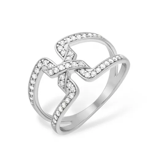 Серебряное кольцо 925, женское, с фианитом, размер 17