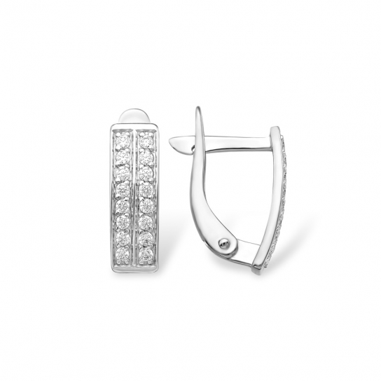 Серебряные серьги 925, женские, с фианитом