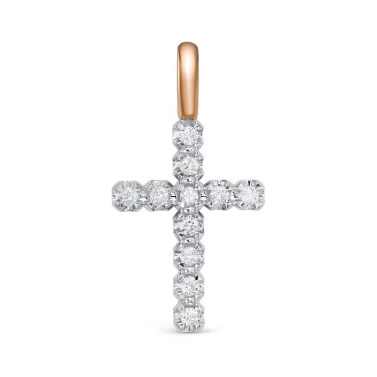 Крест с бриллиантами из золота