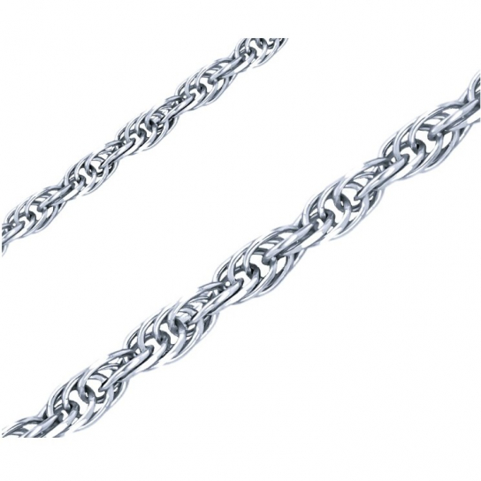 Серебряная цепочка 925 на шею, плетение кордовое, длина 65 см