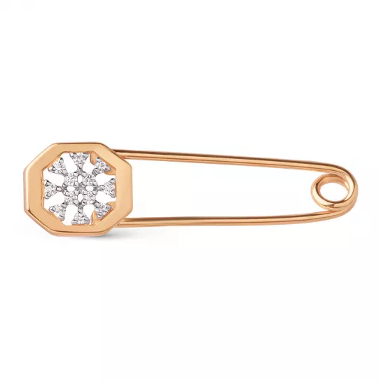 Булавка с фианитом из золота