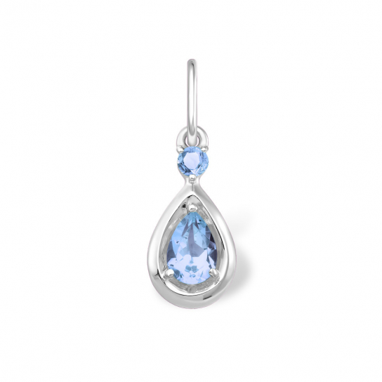 Серебряная подвеска 925, женская, с топазом