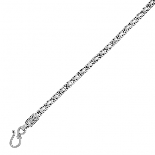 Серебряная цепочка 925 на шею, плетение фантазийное, длина 65 см