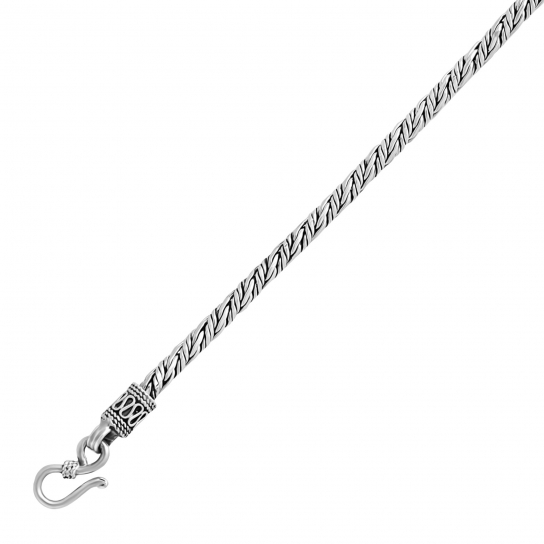 Серебряная цепочка 925 на шею, плетение фантазийное, длина 65 см