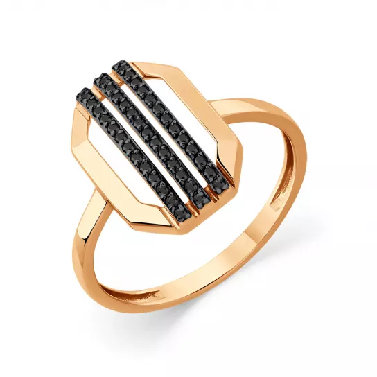 Золотое кольцо 585, женское, с фианитом, размер 16.5