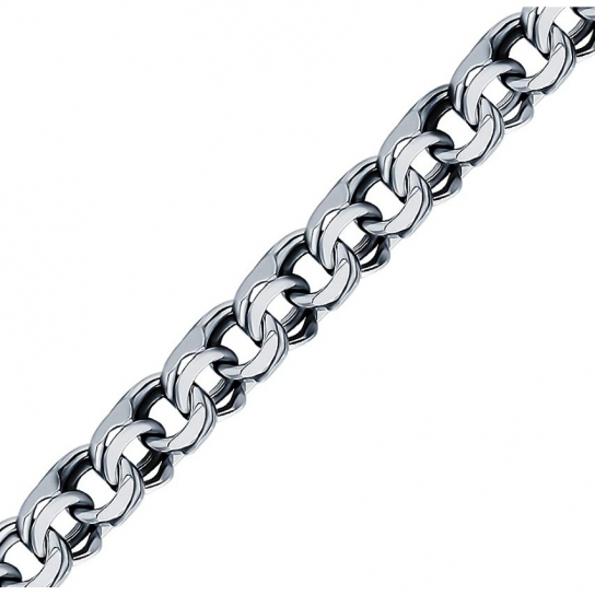 Серебряная цепочка 925 на шею, плетение бисмарк, длина 65 см