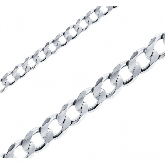 Серебряная цепочка 925 на шею, плетение панцирное, длина 55 см