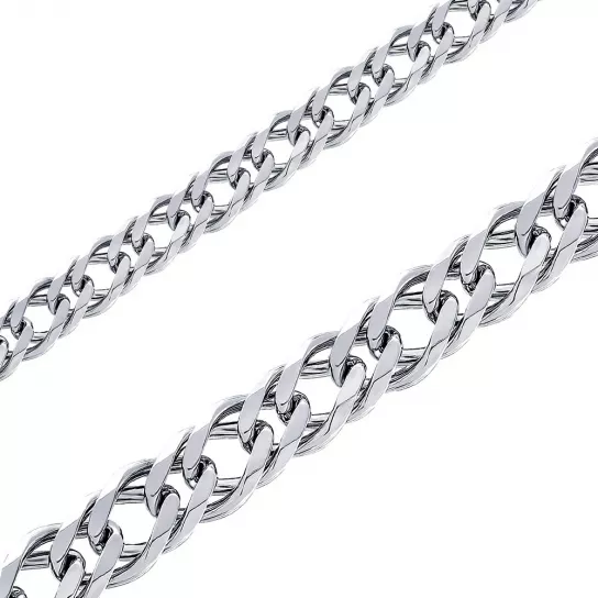 Серебряная цепочка 925 на шею, плетение двойной ромб, длина 45 см