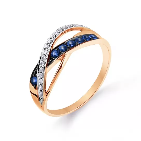 Золотое кольцо 585, женское, размер 17.5