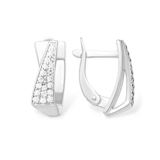 Серебряные серьги 925, женские, с фианитом