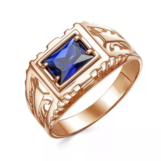 Кольцо-печатка с топазом из золота