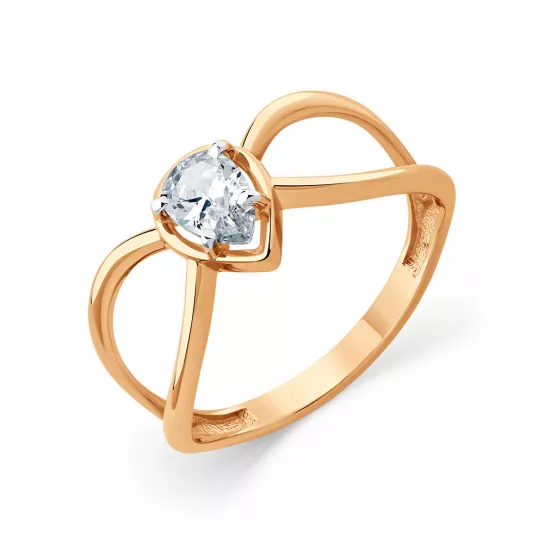 Кольцо с фианитом из золота