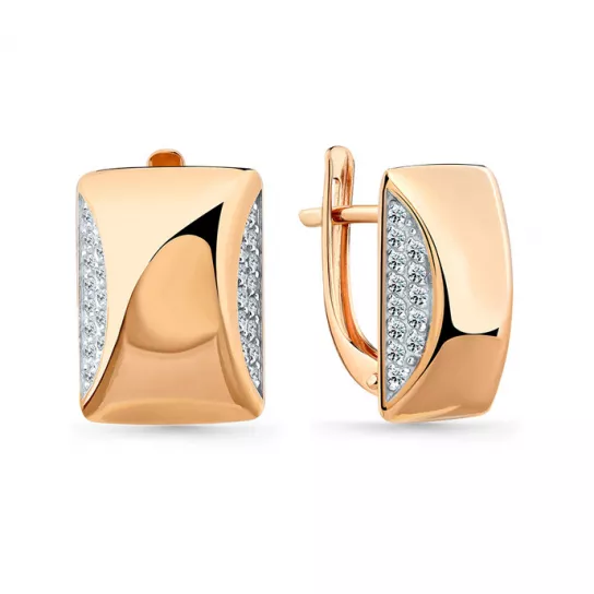 Серьги с фианитом из золота