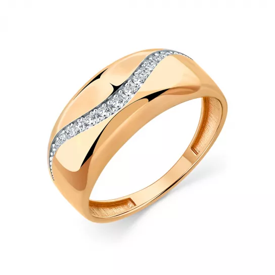 Кольцо с фианитом из золота