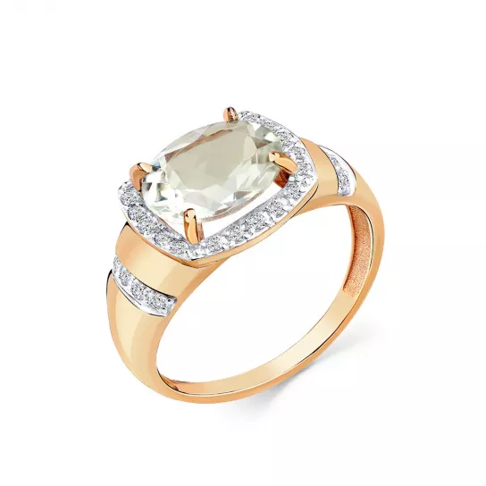 Кольцо с фианитом из золота