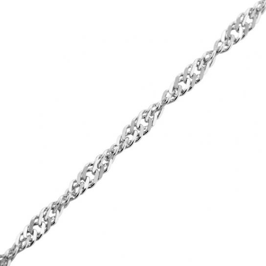 Серебряная цепочка 925 на шею, плетение сингапур, длина 60 см