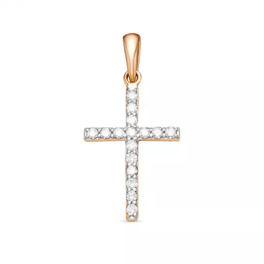 Крест с бриллиантами из золота