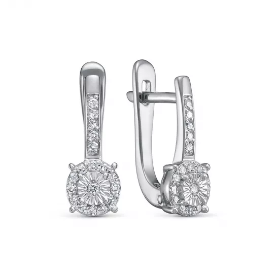 Золотые серьги 585, женские, с бриллиантом