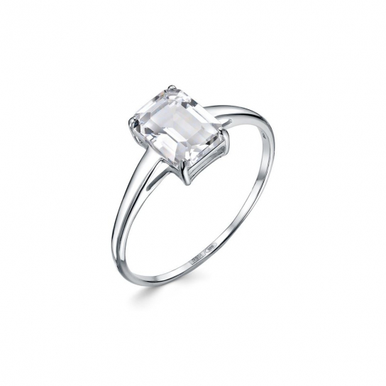 Серебряное кольцо 925, женское, с горным хрусталем, размер 17
