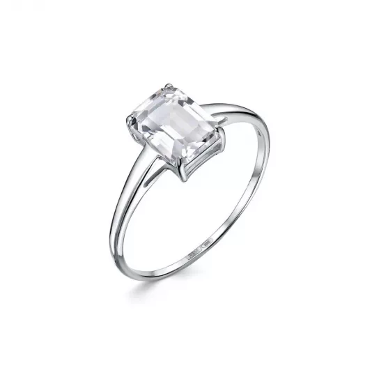 Серебряное кольцо 925, женское, с горным хрусталем, размер 18.5