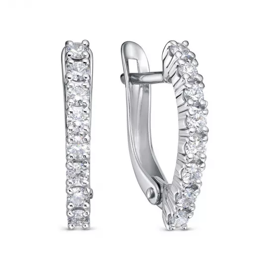 Золотые серьги 585, женские, с бриллиантом