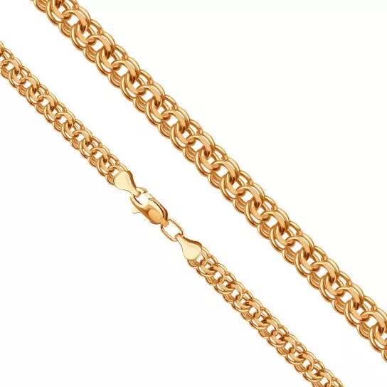 браслет 585, плетение бисмарк пустотелый, длина 23 см