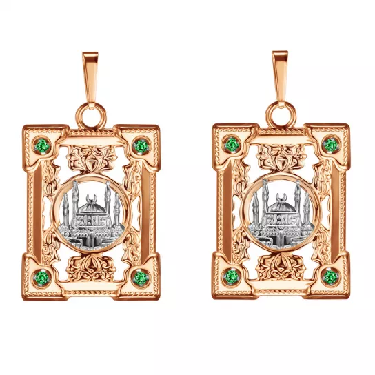 Золотая подвеска 585, с фианитом