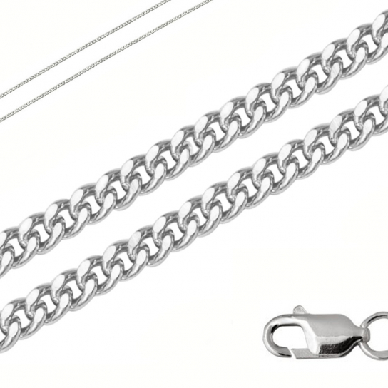 Серебряная цепочка 925 на шею, длина 55 см
