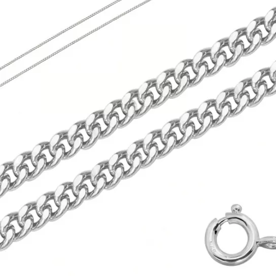 Серебряная цепочка 925 на шею, плетение панцирное, длина 50 см