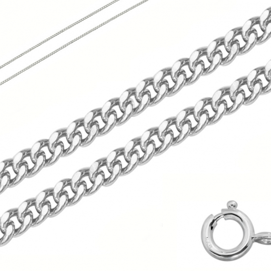 Серебряная цепочка 925 на шею, плетение панцирное, длина 60 см