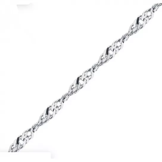 Серебряная цепочка 925 на шею, плетение сингапур, длина 45 см