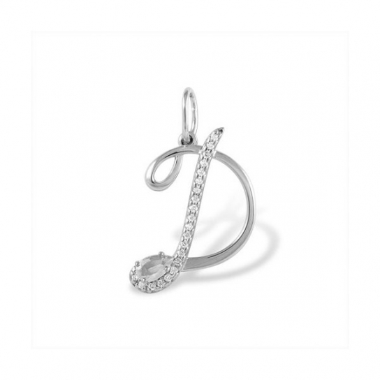 Серебряная подвеска 925, женская, с фианитом