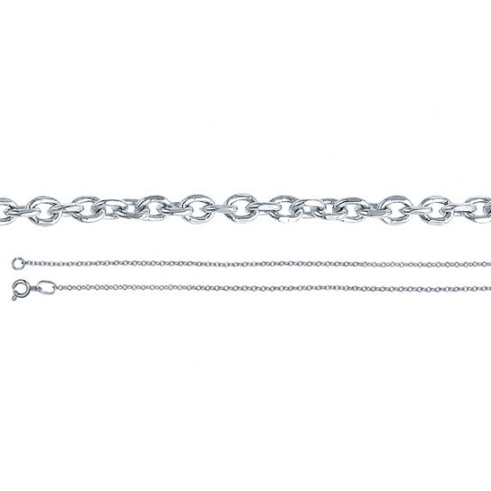 Серебряная цепочка 925 на шею, плетение якорное, длина 45 см