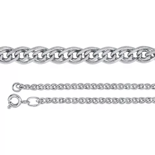 Серебряная цепочка 925 на шею, плетение нонна, длина 60 см