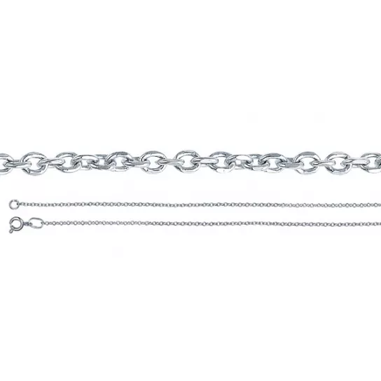 Серебряная цепочка 925 на шею, плетение якорное, длина 40 см